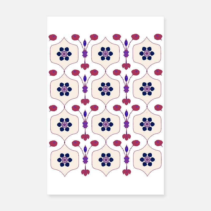 Floral Art Deco Romance Poster 8" x 12" (20x30 cm)