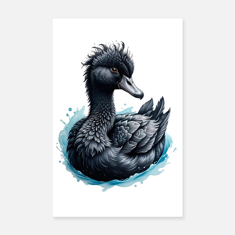 Le cygne noir et la rose bleue Poster 20 x 30 cm