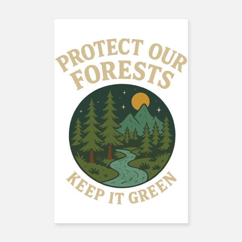 Protection de la forêt motif nature Poster 20 x 30 cm
