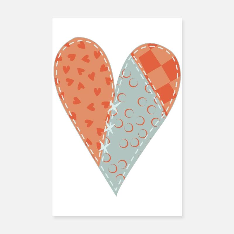 Patchwork Herz Nr. 12 Poster 20x30 cm