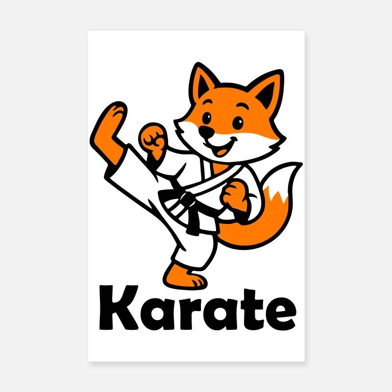 Karate Fox Poster 8" x 12" (20x30 cm)