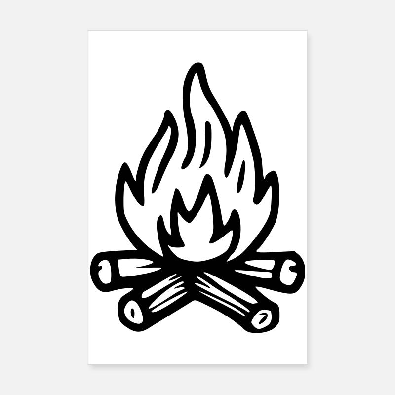 Feu de camps Poster 20 x 30 cm