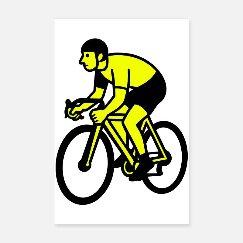 Roue néon silhouette cycliste Poster 20 x 30 cm