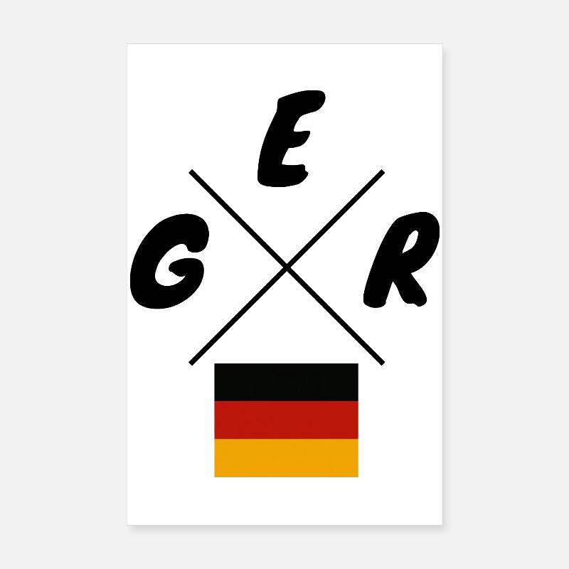 Drapeaux allemands Lettrage GER Poster 20 x 30 cm