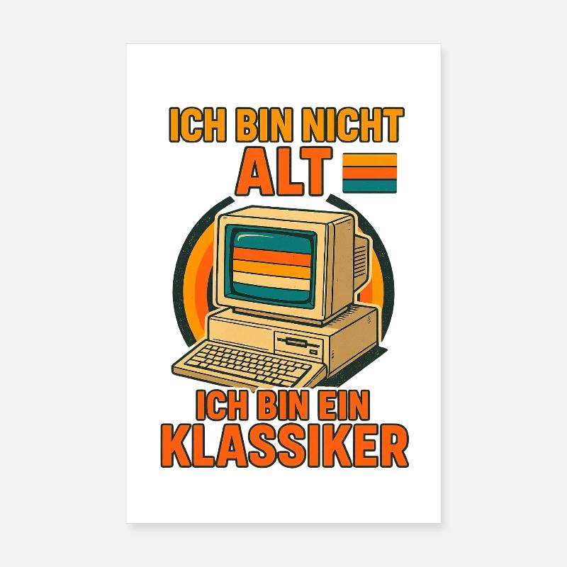 Ordinateur rétro classique Poster 20 x 30 cm