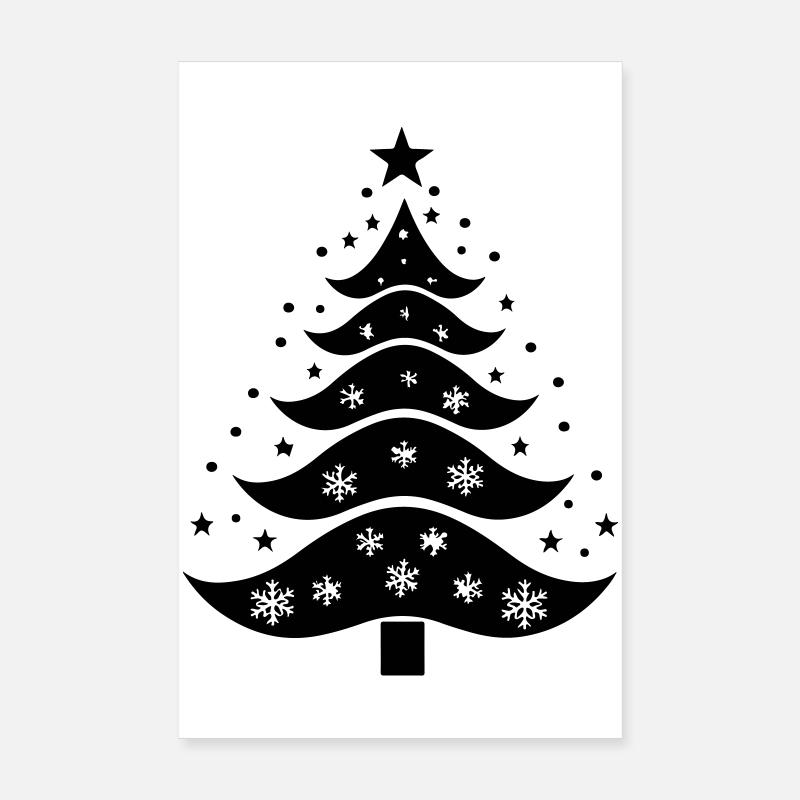 Weihnachtsbaum-Silhouette Poster 20x30 cm