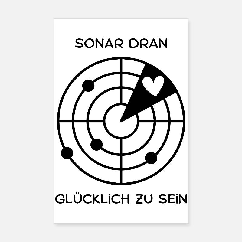 Glücklich sein - Poster 20x30 cm - Weiß
