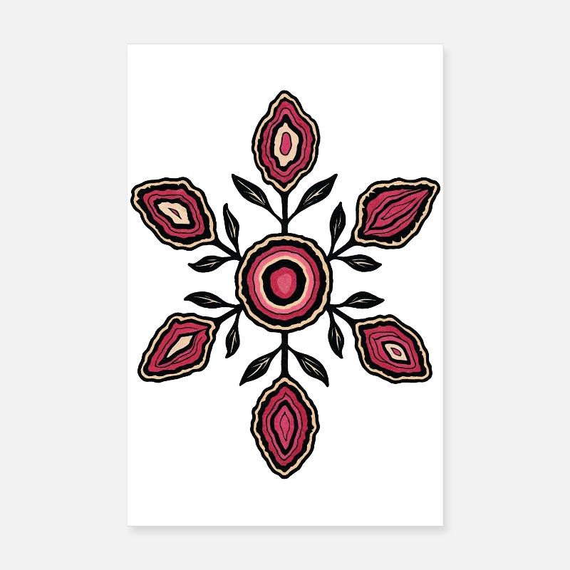 Rosenblüten Mandala Muster Poster 20x30 cm