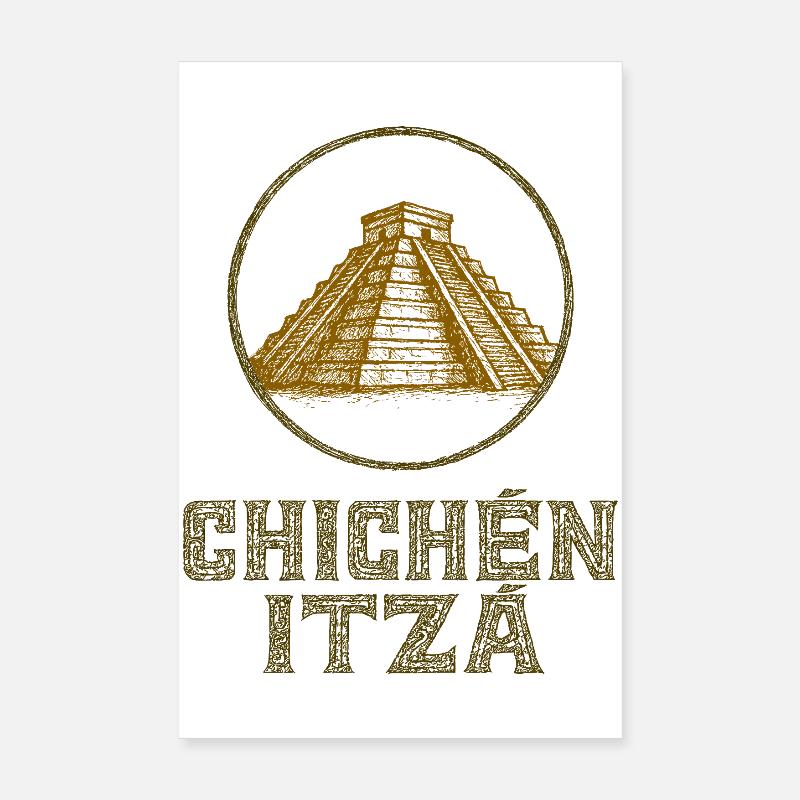 Chichen Itza Temple Vintage Poster 20 x 30 cm