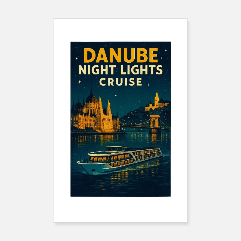 Danube Night Lights Cruise Poster 8" x 12" (20x30 cm)