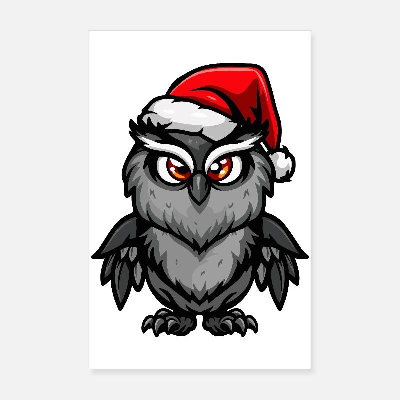 Eule Weihnachten Poster 20x30 cm