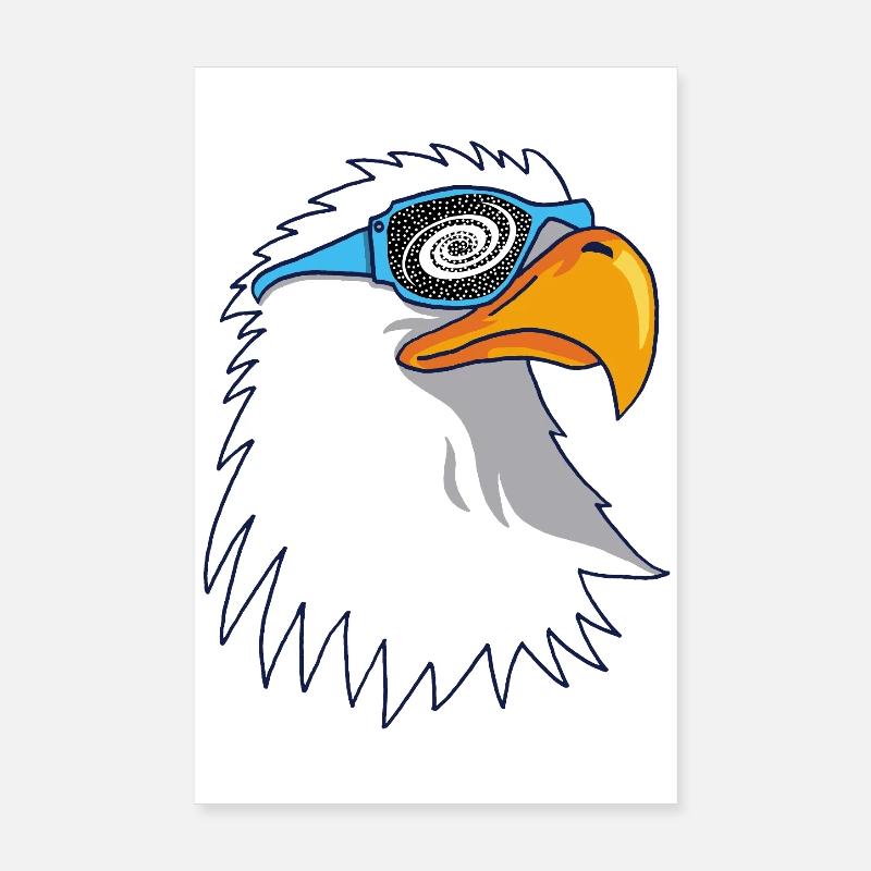 Eagle and Galactic Goggles Poster 8" x 12" (20x30 cm)