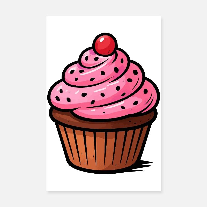 Pink Cupcake Poster 8" x 12" (20x30 cm)