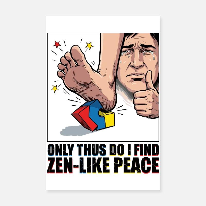 Baustein Schmerz Zen Meme Poster 20x30 cm
