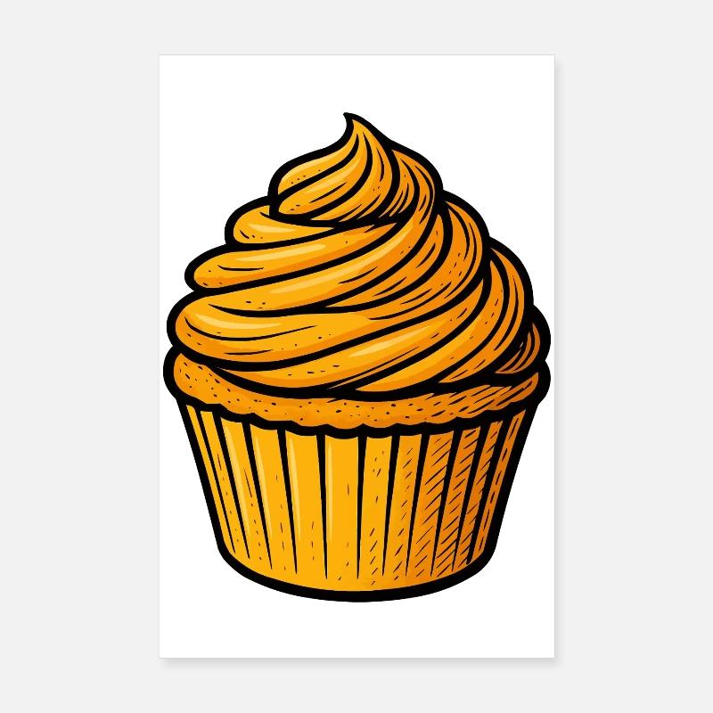 Spirale dorée de cupcakes Poster 20 x 30 cm