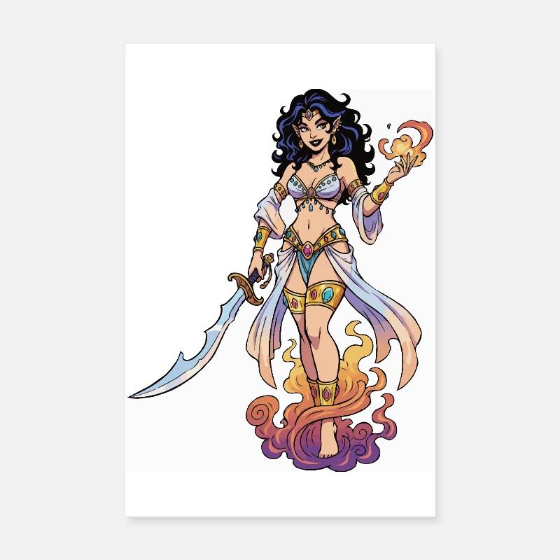 Héroïne cosplay orientale avec une épée Poster 20 x 30 cm