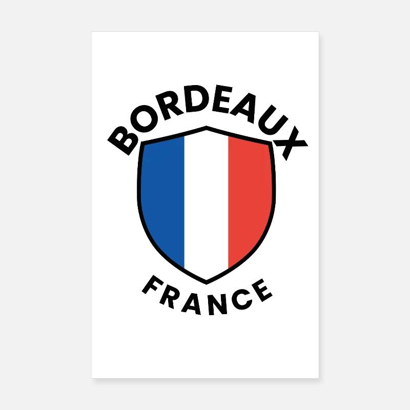 Conception du bouclier du drapeau français Poster 20 x 30 cm