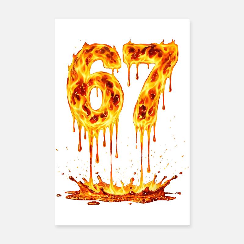 Six Seven Lava - Poster 20x30 cm - Weiß