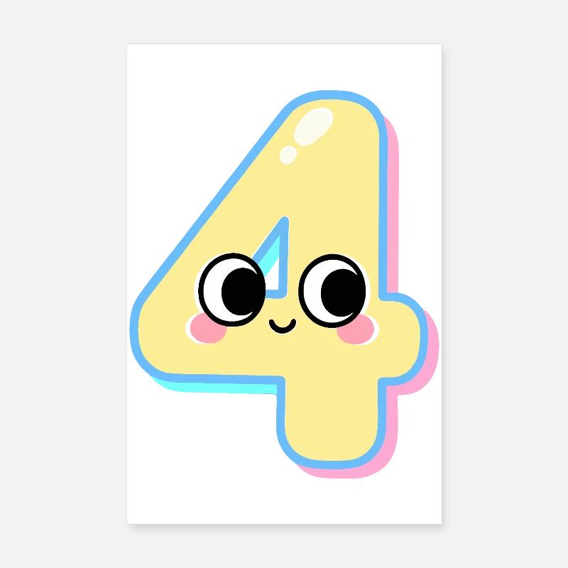 Vier Kawaii lächeln Poster 20x30 cm