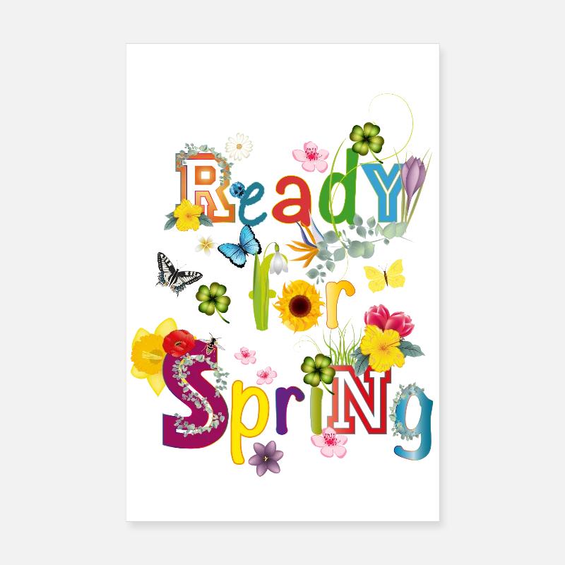 Ready for Spring – Colorful Spring Typography Poster 8" x 12" (20x30 cm)