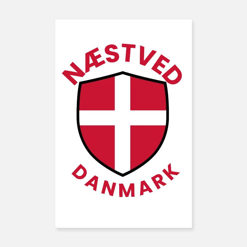 Nästved Denmark Flag Shield Poster 8" x 12" (20x30 cm)