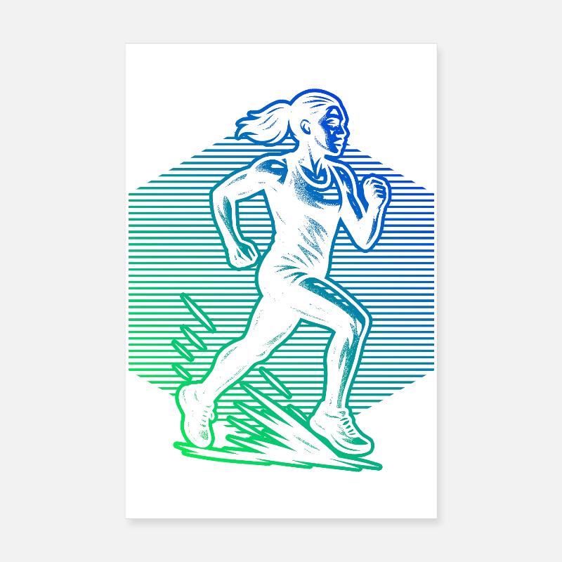 Rennen Power Running Design Poster 20x30 cm