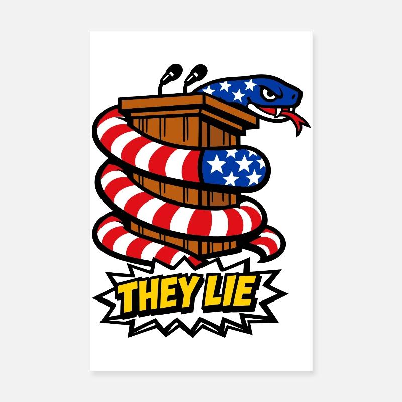 Ils mentent ! Serpent politique Poster 20 x 30 cm