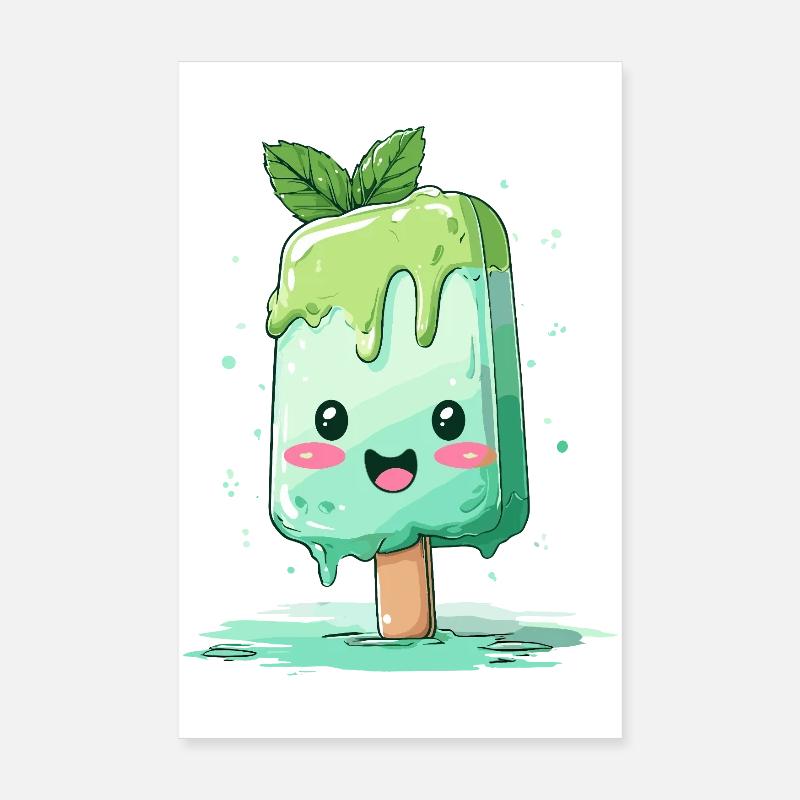 Pops Kawaii vert menthe Poster 20 x 30 cm