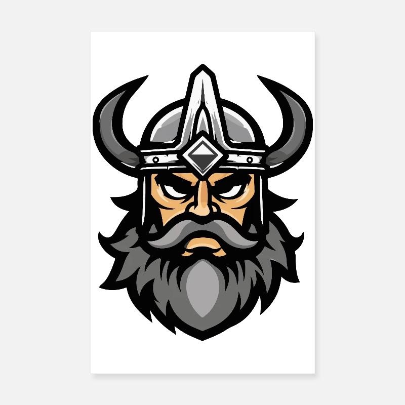 Viking Head Valhalla Poster 20 x 30 cm