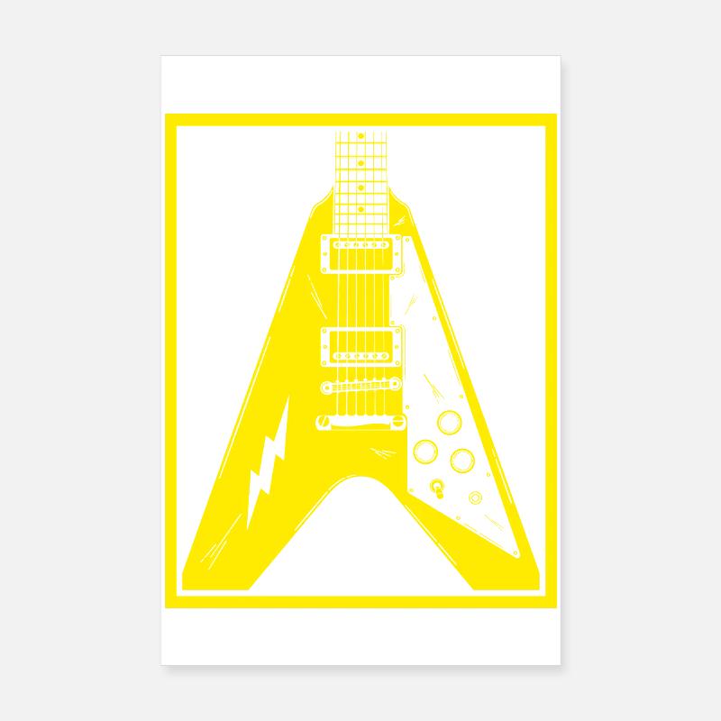 Silhouette de guitare électrique Poster 20 x 30 cm