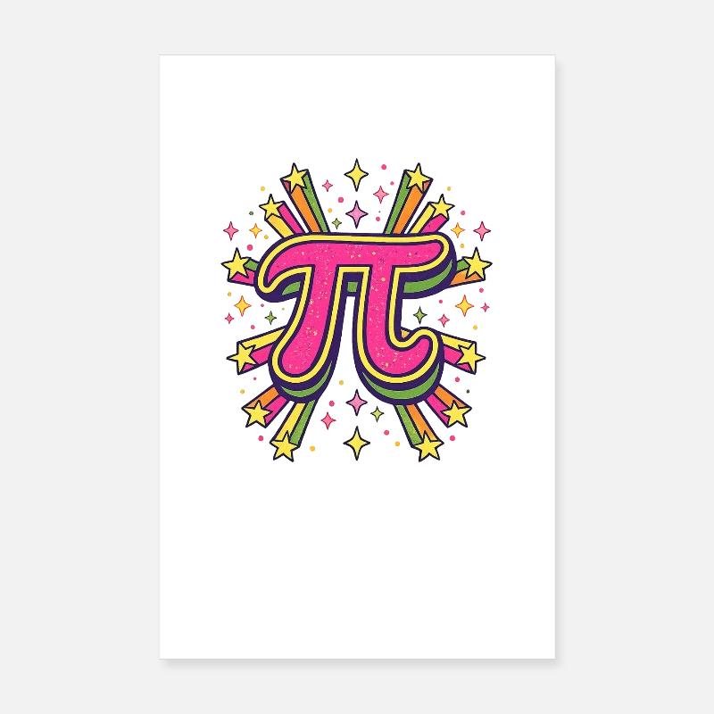 Pi Pop Art Burst Poster 8" x 12" (20x30 cm)