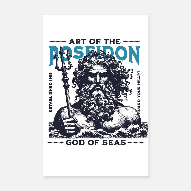Poséidon Dieu de la mer Poster 20 x 30 cm