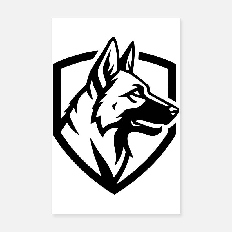 Schäferhund Wappen Schild Security Poster 20x30 cm