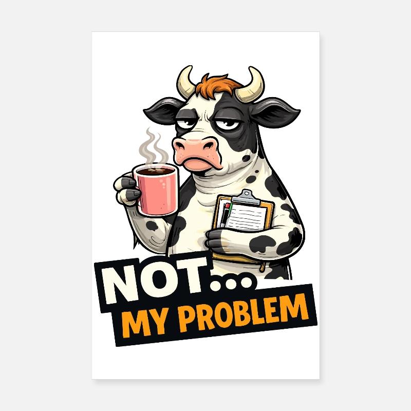 Nicht mein Problem: Kuhkaffee-Stimmung Poster 20x30 cm