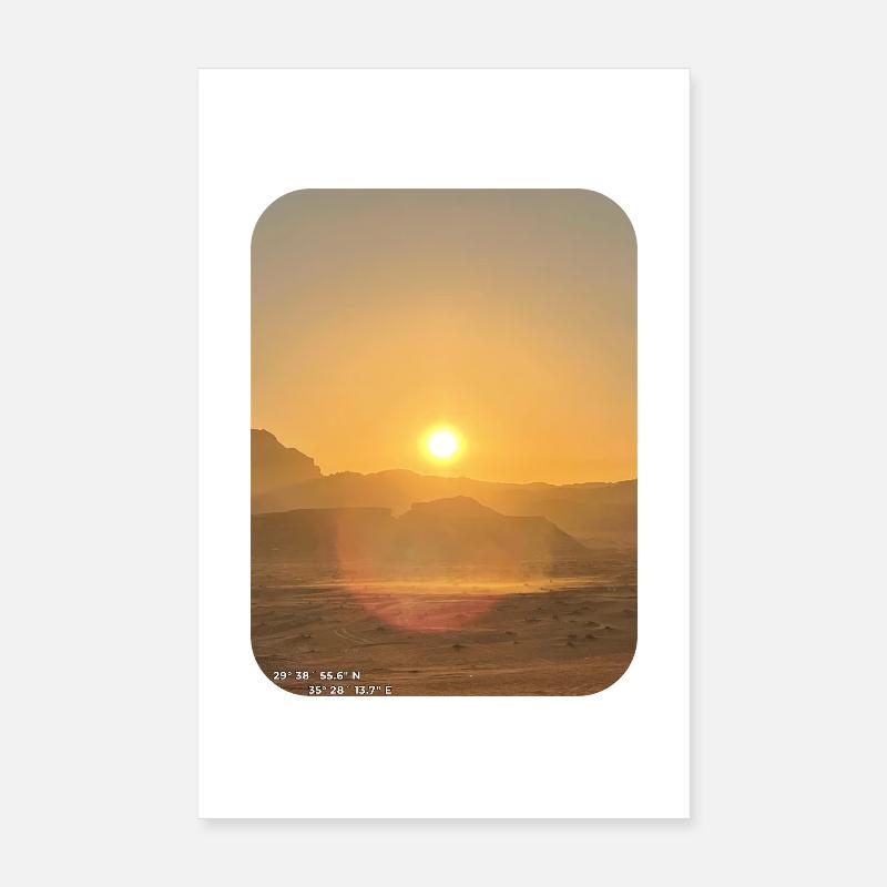 Wüstensonne am Horizont Poster 20x30 cm