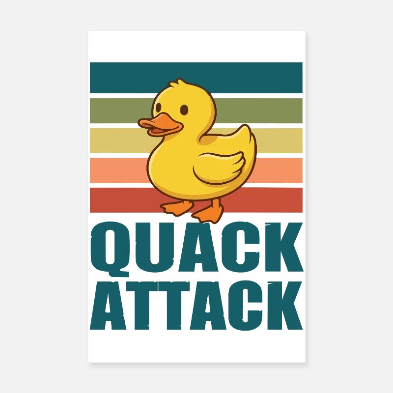 Quack Attack Duck Poster 8" x 12" (20x30 cm)