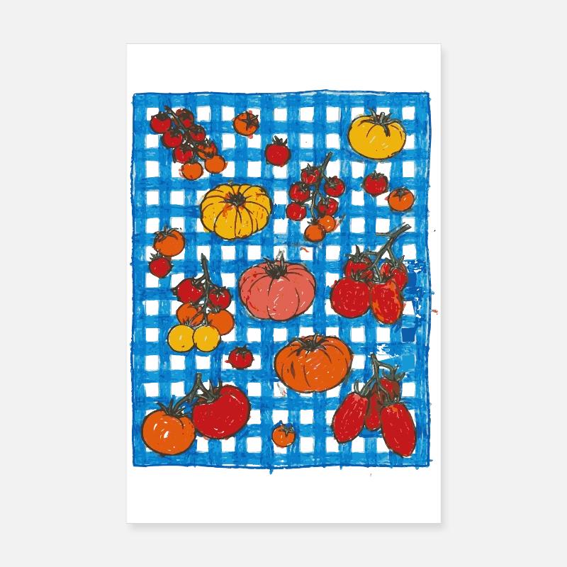 Chemise tomate mignonne, tablier rétro tomate mignon Poster 20 x 30 cm