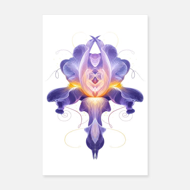 Décor floral lumineux abstrait de la fleur d’iris Poster 20 x 30 cm