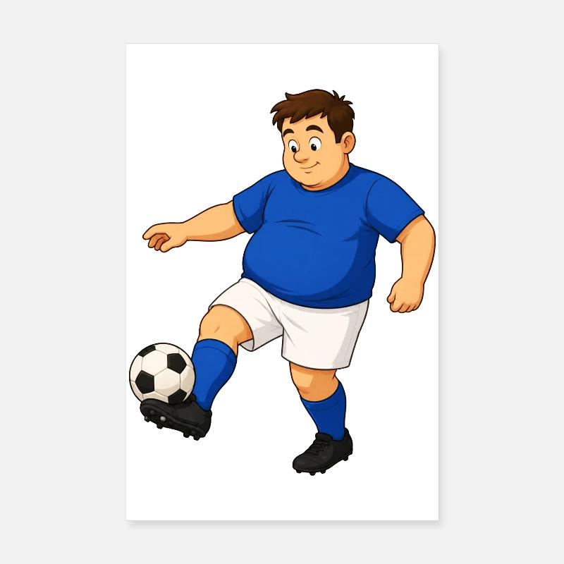 Fußballer mit Ball Poster 20x30 cm