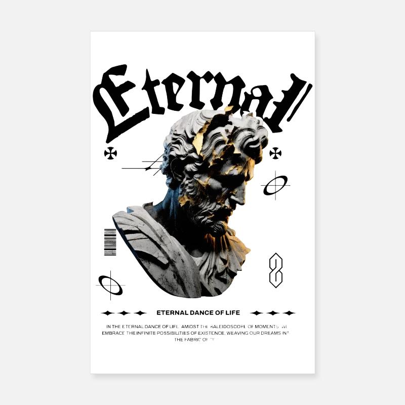 Eternal Bronze Statue Glitch Poster 8" x 12" (20x30 cm)