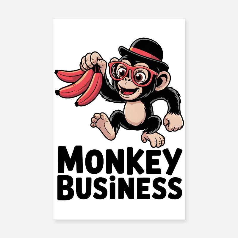 Affaires de singes - Poster 20 x 30 cm - blanc