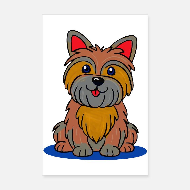 Fröhlicher Yorkie (Comic) Poster 20x30 cm