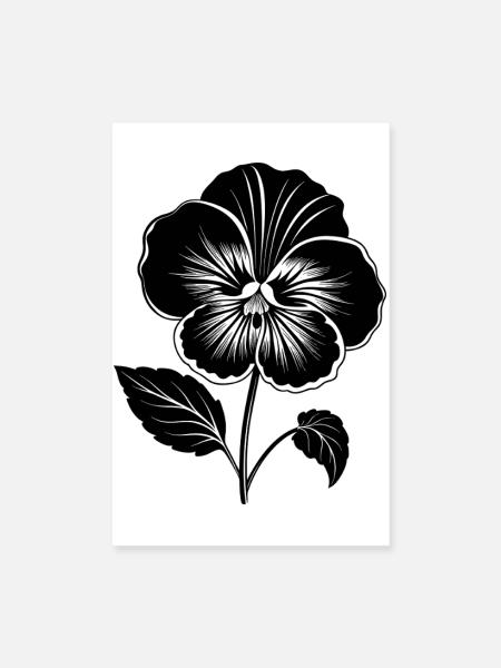 Stiefmütterchenblüte - Poster 20x30 cm - Weiß - Vorne