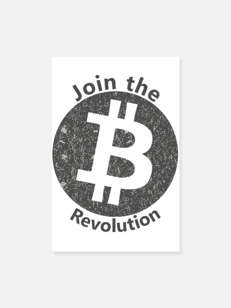 Bitcoin Revolution Kreis - Poster 20x30 cm - Weiß - Vorne
