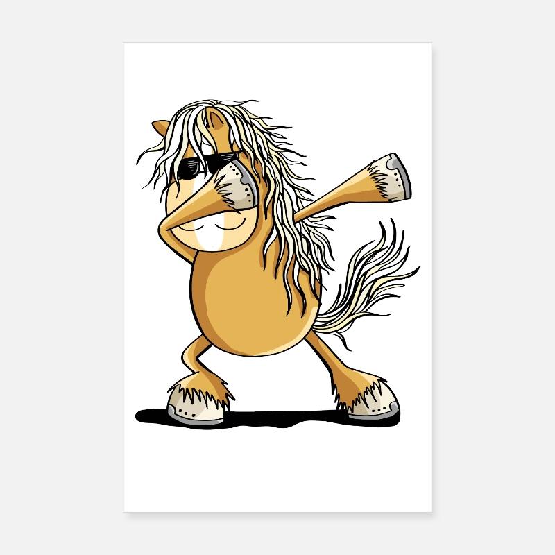 Cooles Dab Dance Pferd Dabbing Pony Comic Poster 20x30 cm
