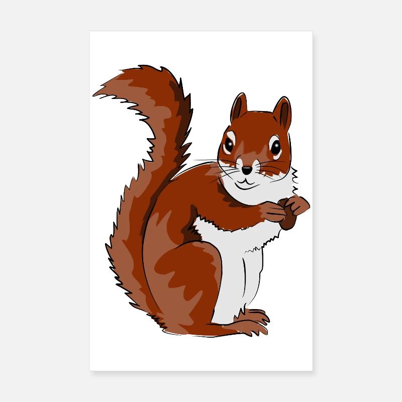 Niedliche Eichhörnchen Illustration Poster 20x30 cm