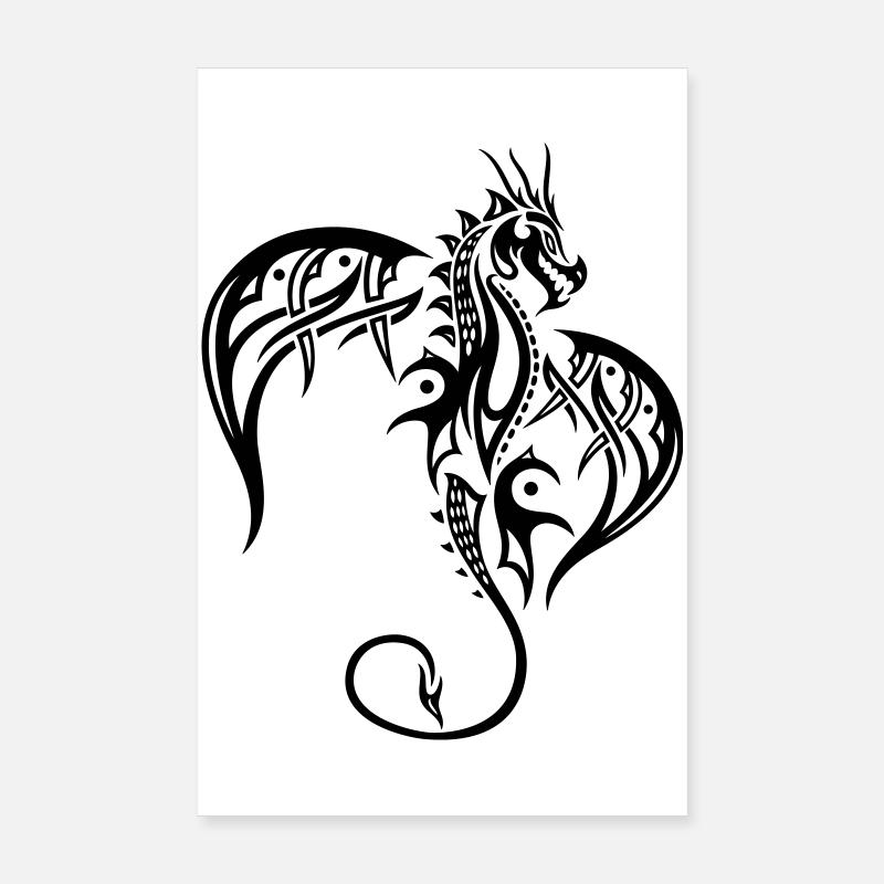 Dragon avec des ailes. Poster 20 x 30 cm