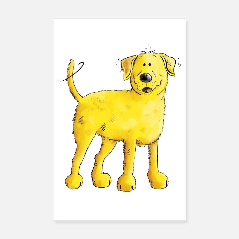 Glücklicher Blonder Labrador Retriever Hund Poster 20x30 cm
