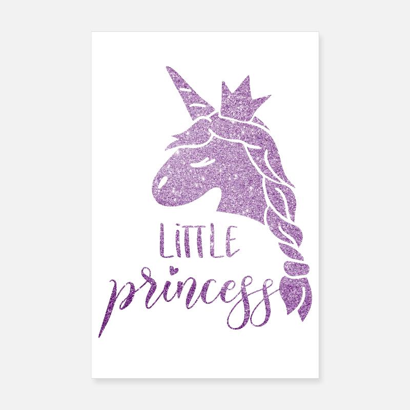 Princesse Licorne Étoilée Violette Poster 20 x 30 cm