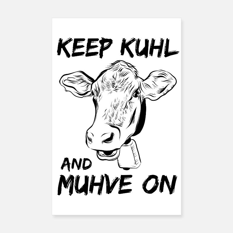 Kuh Kühe - Poster 20x30 cm - Weiß